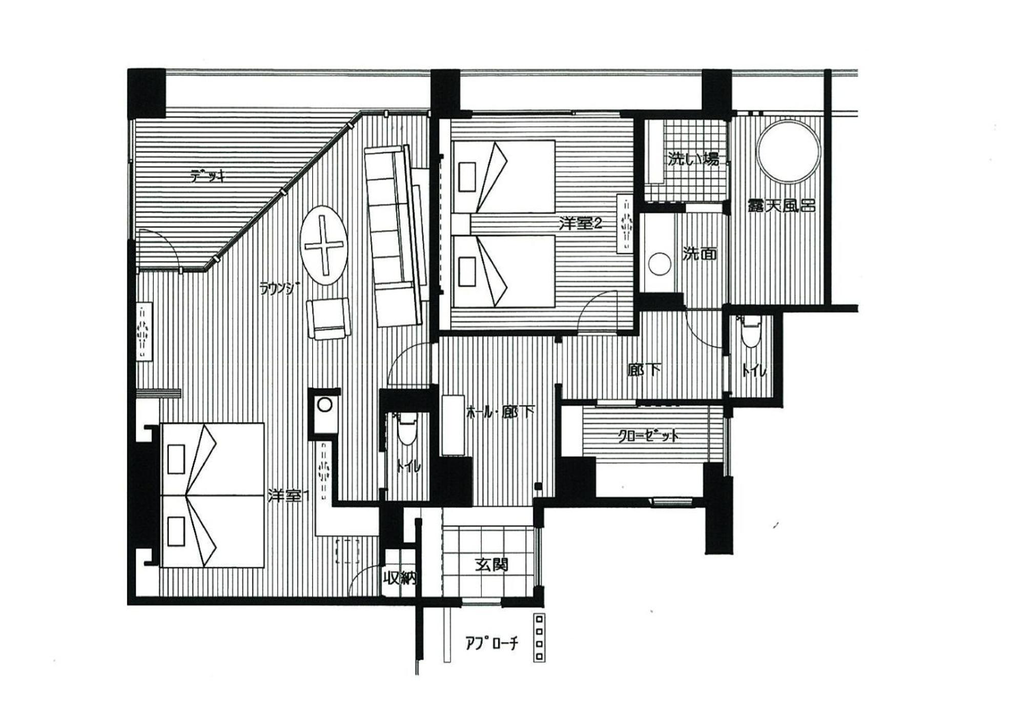 Amane Resort Seikai Beppu Rom bilde A floor plan of a typical apartment
