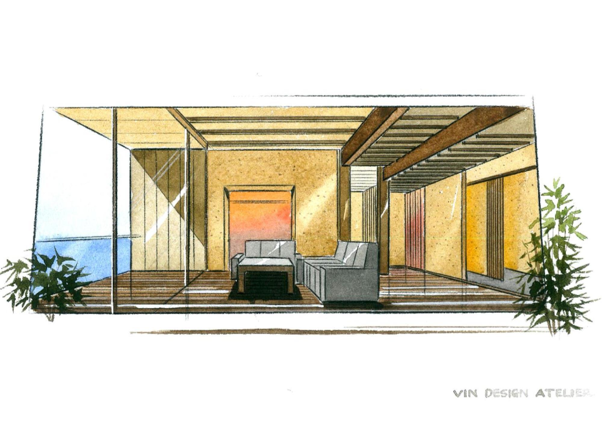Amane Resort Seikai Beppu Rom bilde Interior design sketch